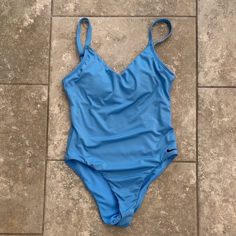 NWOT-Nike Light Blue One-Piece Swimsuit Sz Medium